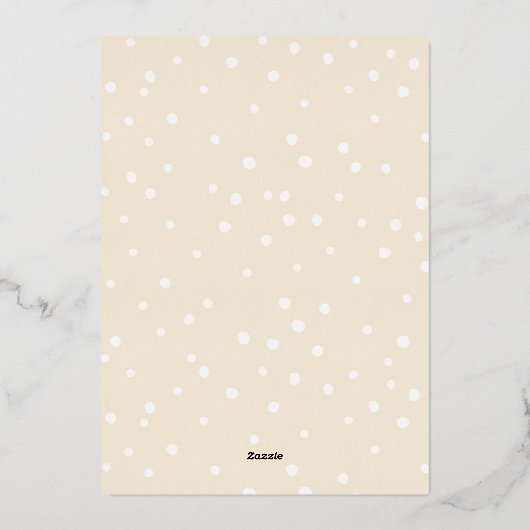 FAMILIE PHOTO CHRISTMAS leuke kalligrafie blij Folie Feestdagenkaart (Achterkant)