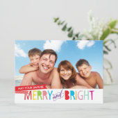 FAMILIE PHOTO CHRISTMAS modern, vrolijk Feestdagenkaart (Staand voorkant)