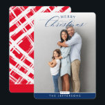 FAMILIE PHOTO portret modern kalligrafieblauw Feestdagenkaart<br><div class="desc">door kat massard >> www.simplysweetPAPERIE.com <<<< Een supereenvoudige fotovakantiekaart om het seizoen met familie en vrienden te vieren. Maximale oppervlakte om uw prachtige familie weer te geven! TIPS 1. Resize/verander de foto de "pas het"knoop aan. 2. U kunt de doopvonten ook veranderen, meer tekst bewegen en toevoegen! U MOET HELPEN...</div>