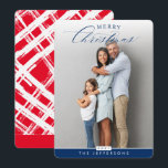 FAMILIE PHOTO portret modern kalligrafieblauw Feestdagenkaart<br><div class="desc">door kat massard >> www.simplysweetPAPERIE.com <<<< Een supereenvoudige fotovakantiekaart om het seizoen met familie en vrienden te vieren. Maximale oppervlakte om uw prachtige familie weer te geven! TIPS 1. Resize/verander de foto de "pas het"knoop aan. 2. U kunt de doopvonten ook veranderen, meer tekst bewegen en toevoegen! U MOET HELPEN...</div>