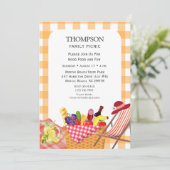 Familie Picknick Barbecue Grillen Kaart (Staand voorkant)