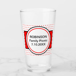 Familie picknick rode stippen glas