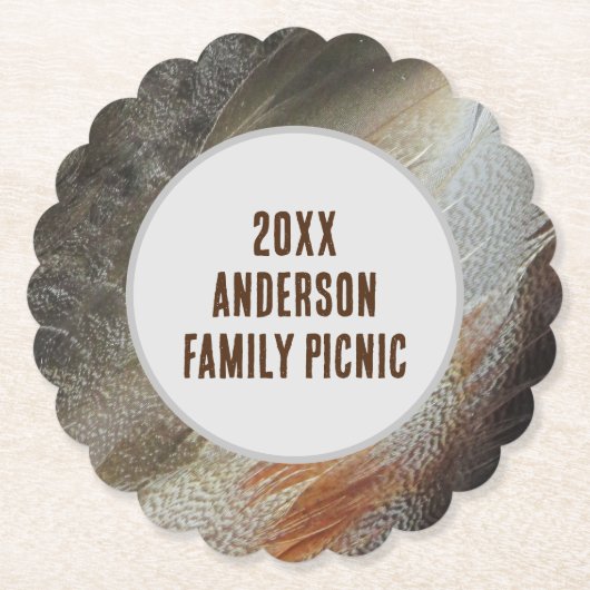 Familie Picknick Veer Foto Reünie Event Kartonnen Onderzetters (Voorkant)