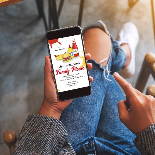 Familie Picknick Zomer BBQ Custom Kaart