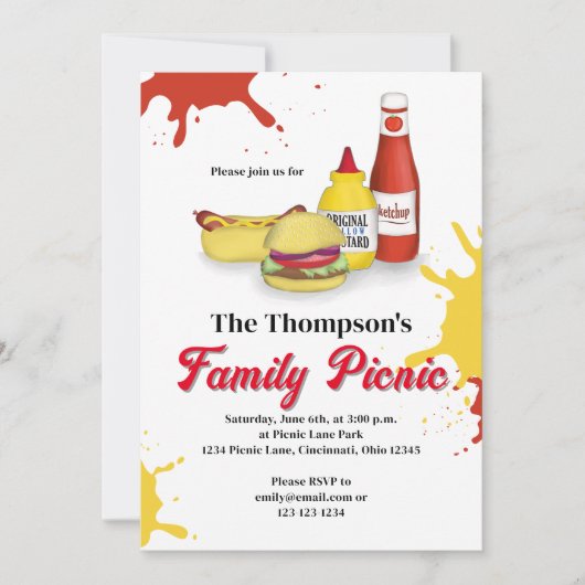 Familie Picknick Zomer BBQ Custom Kaart (Voorkant)