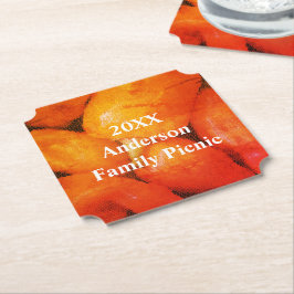 Familie Picnic Oranje Mosaic Chili Peppers Reunion Kartonnen Onderzetters