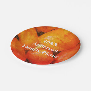 Familie Picnic Oranje Mosaic Chili Peppers Reunion Papieren Bordje