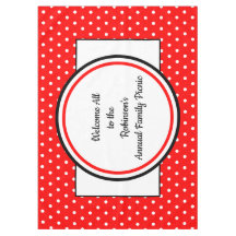 Familie Picnic Red White Polka Dots