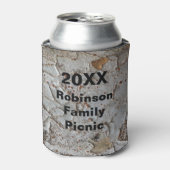 Familie Picnic Rustic Tree Bark Foto Keepomwille Blikjeskoeler (Blikje Voorkant)