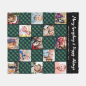 Familie Plaid Quilt Gepersonaliseerde Afbeelding C Fleece Deken (Voorkant (Horizontaal))