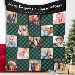 Familie Plaid Quilt Gepersonaliseerde Afbeelding C Fleece Deken