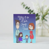 Familie plat kerstkaart (Staand voorkant)