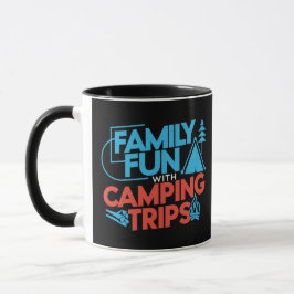 Familie Plezier met Camping Trips, zwarte mok