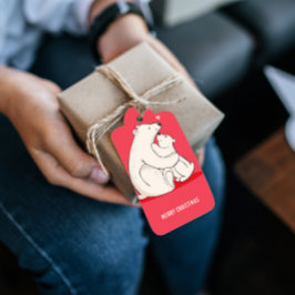 Familie Polar Beer Red Kerstcadeaus Cadeaulabel
