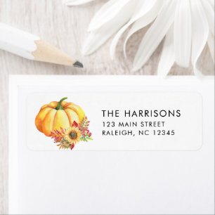 Familie Pompoen Herfst Herfst Bloemen Retouradres Etiket