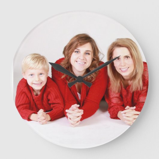FAMILIE PORTRAIT AANGEPASTE FOTO WALL CLOCK GROTE KLOK (Voorkant)
