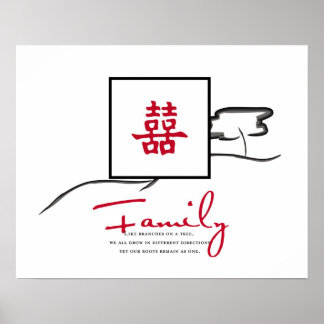 Familie - Poster voor dubbel geluk