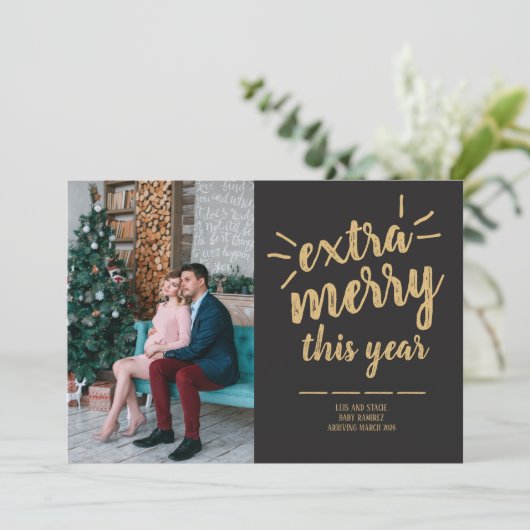 Familie Prettige feestdagen kerstfotokaart Feestdagenkaart (Staand voorkant)