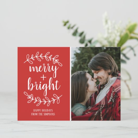 Familie Prettige feestdagen kerstfotokaart Feestdagenkaart (Staand voorkant)