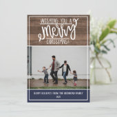 Familie Prettige feestdagen kerstfotokaart Feestdagenkaart (Staand voorkant)