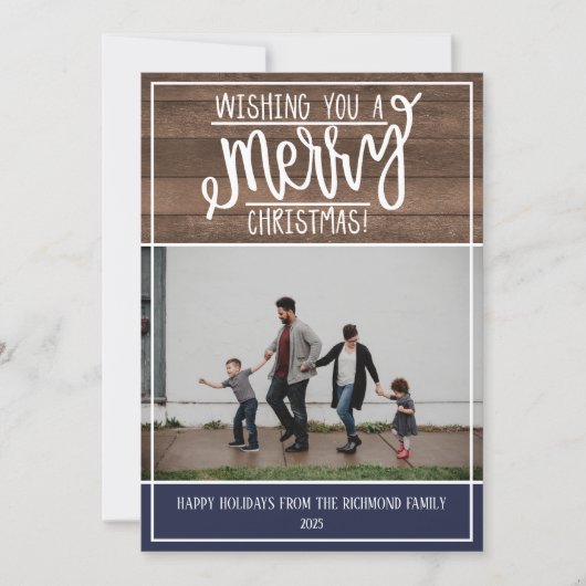 Familie Prettige feestdagen kerstfotokaart Feestdagenkaart (Voorkant)