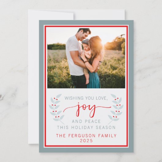 Familie Prettige feestdagen kerstfotokaart Feestdagenkaart (Voorkant)