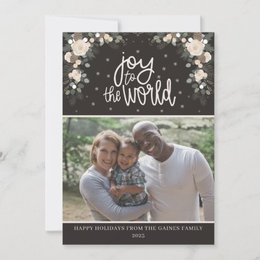 Familie Prettige feestdagen kerstfotokaart Feestdagenkaart (Voorkant)