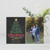 Familie Prettige feestdagen kerstfotokaart Feestdagenkaart (Staand voorkant)