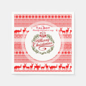  familie prettige kerstdagen rood PN2 Servet (Voorkant)