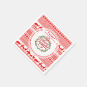  familie prettige kerstdagen rood PN2 Servet (Hoek)