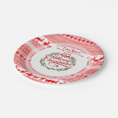  familie prettige kerstfeestdagen rood P2 Papieren Bordje (Gekanteld)