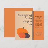 Familie Pumpkin Pie Thanksgiving Diner Uitnodiging (Voorkant / Achterkant)