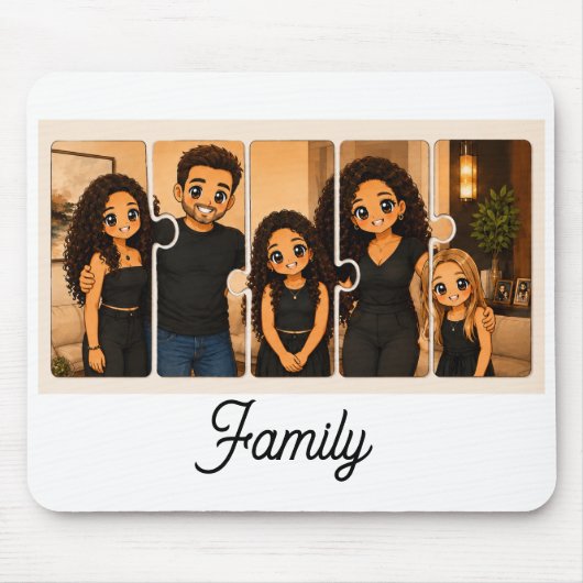 Familie Puzzel Muismat (Voorkant)