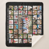 Familie Quote 45 Fotocollage gepersonaliseerd Sherpa Deken (Voorkant)