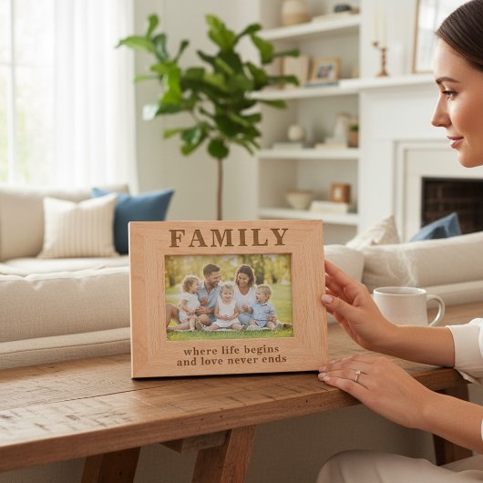 Familie Quote Eenvoudige Moderne Typografie Gegraveerde Lijstjes