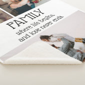 Familie Quote Fotocollage Modern gepersonaliseerd Sherpa Deken (3/4)