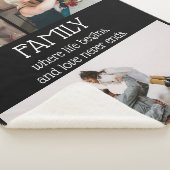 Familie Quote Fotocollage Modern Zwart Sherpa Deken (3/4)
