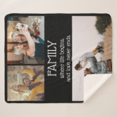 Familie Quote Fotocollage Modern Zwart Sherpa Deken (Voorkant (horizontaal))