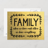 Familie Quote op Gold Leaf Briefkaart (Voorkant / Achterkant)