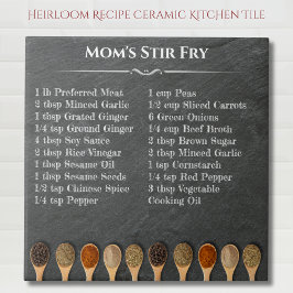 Familie Recept Erfstuk Ingrediëntenlijst Keuken Tegeltje