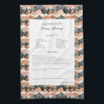 Familie Recept Heirloom Mountain Range Theedoek<br><div class="desc">Keepsake familie recept theedoek. Deel het chili recept van oom Jim of het favoriete Thanksgiving ovenschotelgerecht van tante Aggie. Elegant en eenvoudig sjabloon ontwerp kan gemakkelijk worden aangepast om uw familierecepten te delen als moederdag, verjaardagscadeaus of kerstcadeaus. Aangepaste familienaam met initialen. Kleuren kunnen worden gewijzigd. Geweldig voor familiegiften of voor...</div>