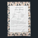 Familie Recept Heirloom Mountain Trees Theedoek<br><div class="desc">Keepsake familie recept theedoek. Deel het chili recept van oom Jim of het favoriete Thanksgiving ovenschotelgerecht van tante Aggie. Elegant en eenvoudig sjabloon ontwerp kan gemakkelijk worden aangepast om uw familierecepten te delen als moederdag, verjaardagscadeaus of kerstcadeaus. Aangepaste familienaam met initialen. Kleuren kunnen worden gewijzigd. Geweldig voor familiegiften of voor...</div>