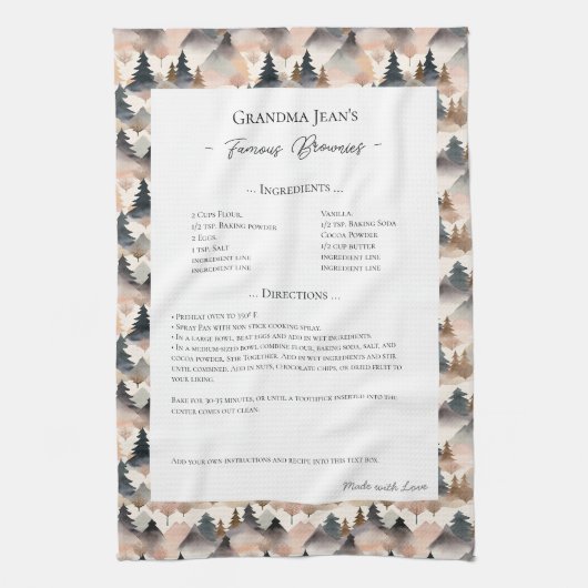 Familie Recept Heirloom Mountain Trees Theedoek (Verticaal)