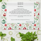 Familie Recept Heirloom Tekst Kerstmis Ornament Theedoek (Gevouwen)