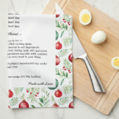 Familie Recept Heirloom Tekst Kerstmis Ornament Theedoek (Quarter Fold)