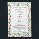 Familie Recept Heirloom Tekst Kerstmis Ornament Theedoek<br><div class="desc">Keepsake familie recept theedoek. Deel het chili recept van oom Jim of het favoriete Thanksgiving ovenschotelgerecht van tante Aggie. Elegant en eenvoudig sjabloon ontwerp kan gemakkelijk worden aangepast om uw familierecepten te delen als moederdag, verjaardagscadeaus of kerstcadeaus. Aangepaste familienaam met initialen. Kleuren kunnen worden gewijzigd. Geweldig voor familiegiften of voor...</div>