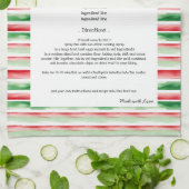 Familie Recept Heirloom Tekst Kerstmis Waterverf Theedoek (Gevouwen)