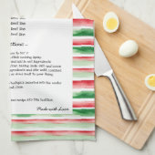 Familie Recept Heirloom Tekst Kerstmis Waterverf Theedoek (Quarter Fold)