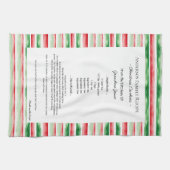 Familie Recept Heirloom Tekst Kerstmis Waterverf Theedoek (Horizontaal)