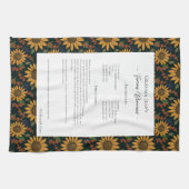 Familie Recept Heirloom Zonnebloem Rustiek Theedoek (Horizontaal)